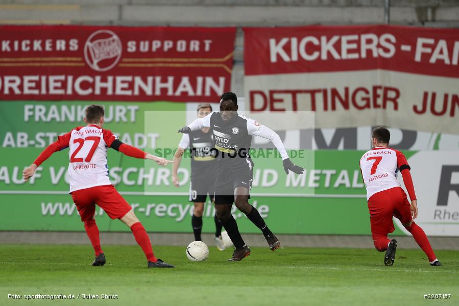 Charles-Elie Laprevotte, Marco Fritscher, Jean Romaric Kevin Koffi, Sparda-Bank-Hessen-Stadion, Offenbach, 20.01.2021, sport, action, Fussball, Deutschland, Januar 2021, Saison 2020/2021, SV07, OFC, Regionalliga Südwest, Regionalliga, SV 07 Elversberg, Kickers Offenbach - Bild-ID: 2287157 Charles-Elie Laprevotte, Marco Fritscher, Jean Romaric Kevin Koffi, Sparda-Bank-Hessen-Stadion, Offenbach, 20.01.2021, sport, action, Fussball, Deutschland, Januar 2021, Saison 2020/2021, SV07, OFC, Regionalliga Südwest, Regionalliga, SV 07 Elversberg, Kickers Offenbach - Bild-ID: 2287157