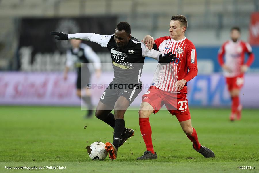 Charles-Elie Laprevotte, Jean Romaric Kevin Koffi, Sparda-Bank-Hessen-Stadion, Offenbach, 20.01.2021, sport, action, Fussball, Deutschland, Januar 2021, Saison 2020/2021, SV07, OFC, Regionalliga Südwest, Regionalliga, SV 07 Elversberg, Kickers Offenbach - Bild-ID: 2287161
