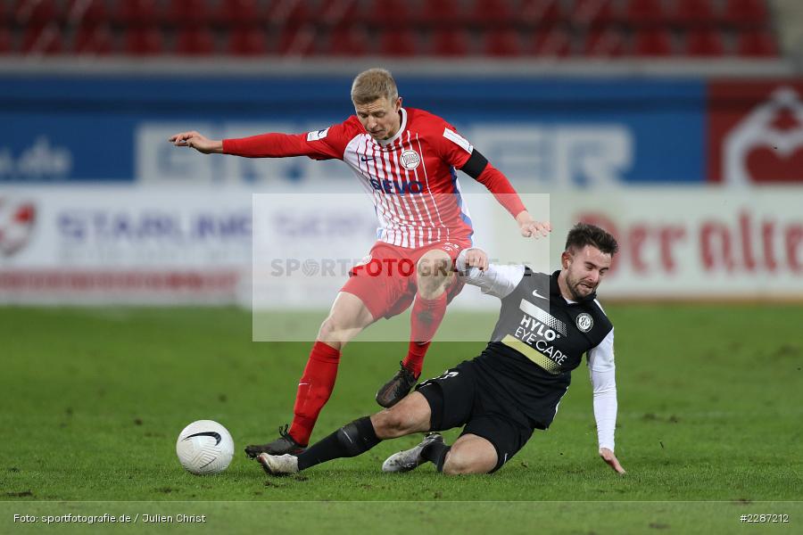 Maik Vetter, Manuel Feil, Sparda-Bank-Hessen-Stadion, Offenbach, 20.01.2021, sport, action, Fussball, Deutschland, Januar 2021, Saison 2020/2021, SV07, OFC, Regionalliga Südwest, Regionalliga, SV 07 Elversberg, Kickers Offenbach - Bild-ID: 2287212