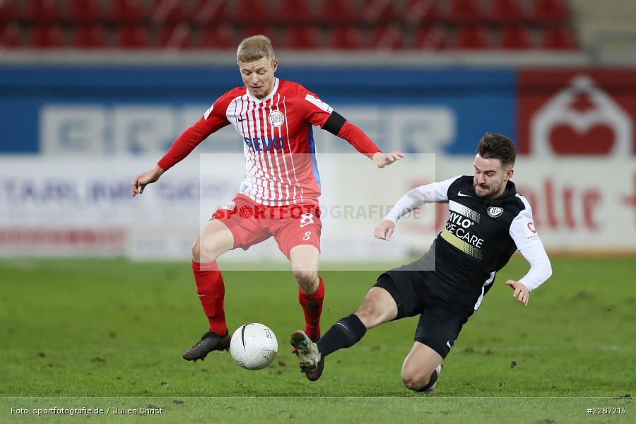 Maik Vetter, Manuel Feil, Sparda-Bank-Hessen-Stadion, Offenbach, 20.01.2021, sport, action, Fussball, Deutschland, Januar 2021, Saison 2020/2021, SV07, OFC, Regionalliga Südwest, Regionalliga, SV 07 Elversberg, Kickers Offenbach - Bild-ID: 2287213