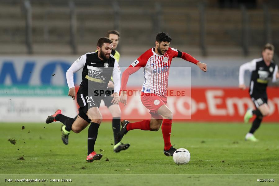 Eros Dacaj, Elia Soriano, Sparda-Bank-Hessen-Stadion, Offenbach, 20.01.2021, sport, action, Fussball, Deutschland, Januar 2021, Saison 2020/2021, SV07, OFC, Regionalliga Südwest, Regionalliga, SV 07 Elversberg, Kickers Offenbach - Bild-ID: 2287218