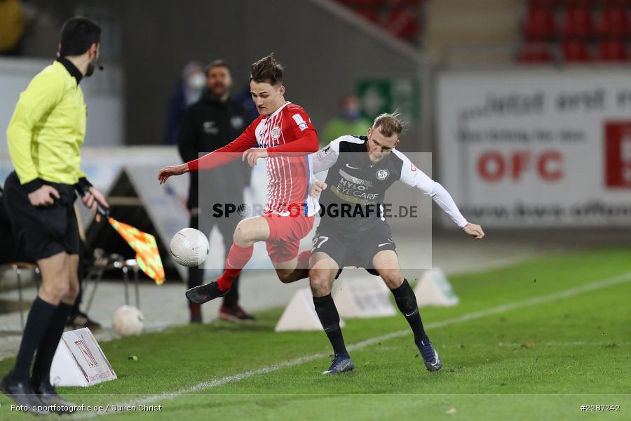 Fabian Baumgärtel, Jakob Lemmer, Sparda-Bank-Hessen-Stadion, Offenbach, 20.01.2021, sport, action, Fussball, Deutschland, Januar 2021, Saison 2020/2021, SV07, OFC, Regionalliga Südwest, Regionalliga, SV 07 Elversberg, Kickers Offenbach - Bild-ID: 2287242 Fabian Baumgärtel, Jakob Lemmer, Sparda-Bank-Hessen-Stadion, Offenbach, 20.01.2021, sport, action, Fussball, Deutschland, Januar 2021, Saison 2020/2021, SV07, OFC, Regionalliga Südwest, Regionalliga, SV 07 Elversberg, Kickers Offenbach - Bild-ID: 2287242
