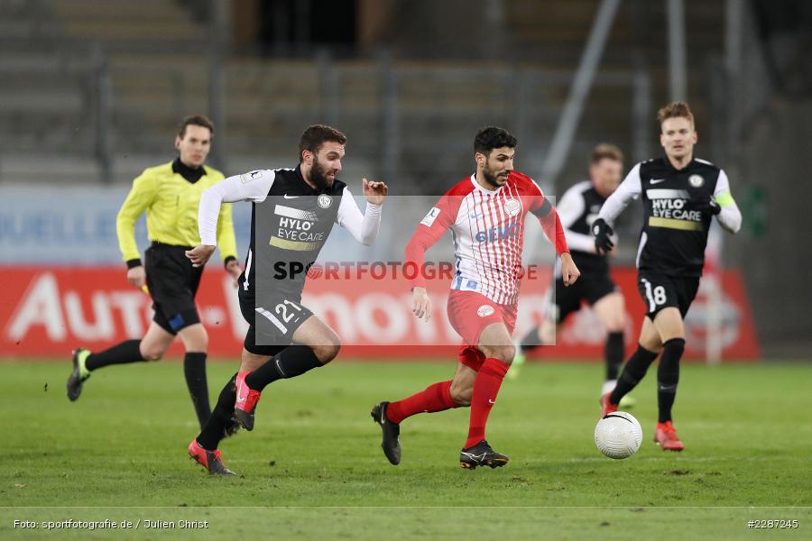 Eros Dacaj, Elia Soriano, Sparda-Bank-Hessen-Stadion, Offenbach, 20.01.2021, sport, action, Fussball, Deutschland, Januar 2021, Saison 2020/2021, SV07, OFC, Regionalliga Südwest, Regionalliga, SV 07 Elversberg, Kickers Offenbach - Bild-ID: 2287245