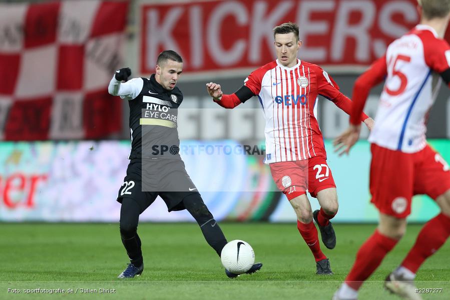 Charles-Elie Laprevotte, Israel Suero Fernandez, Sparda-Bank-Hessen-Stadion, Offenbach, 20.01.2021, sport, action, Fussball, Deutschland, Januar 2021, Saison 2020/2021, SV07, OFC, Regionalliga Südwest, Regionalliga, SV 07 Elversberg, Kickers Offenbach - Bild-ID: 2287277