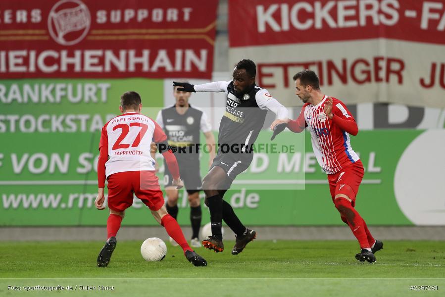 Charles-Elie Laprevotte, Marco Fritscher, Jean Romaric Kevin Koffi, Sparda-Bank-Hessen-Stadion, Offenbach, 20.01.2021, sport, action, Fussball, Deutschland, Januar 2021, Saison 2020/2021, SV07, OFC, Regionalliga Südwest, Regionalliga, SV 07 Elversberg, Kickers Offenbach - Bild-ID: 2287281 Charles-Elie Laprevotte, Marco Fritscher, Jean Romaric Kevin Koffi, Sparda-Bank-Hessen-Stadion, Offenbach, 20.01.2021, sport, action, Fussball, Deutschland, Januar 2021, Saison 2020/2021, SV07, OFC, Regionalliga Südwest, Regionalliga, SV 07 Elversberg, Kickers Offenbach - Bild-ID: 2287281