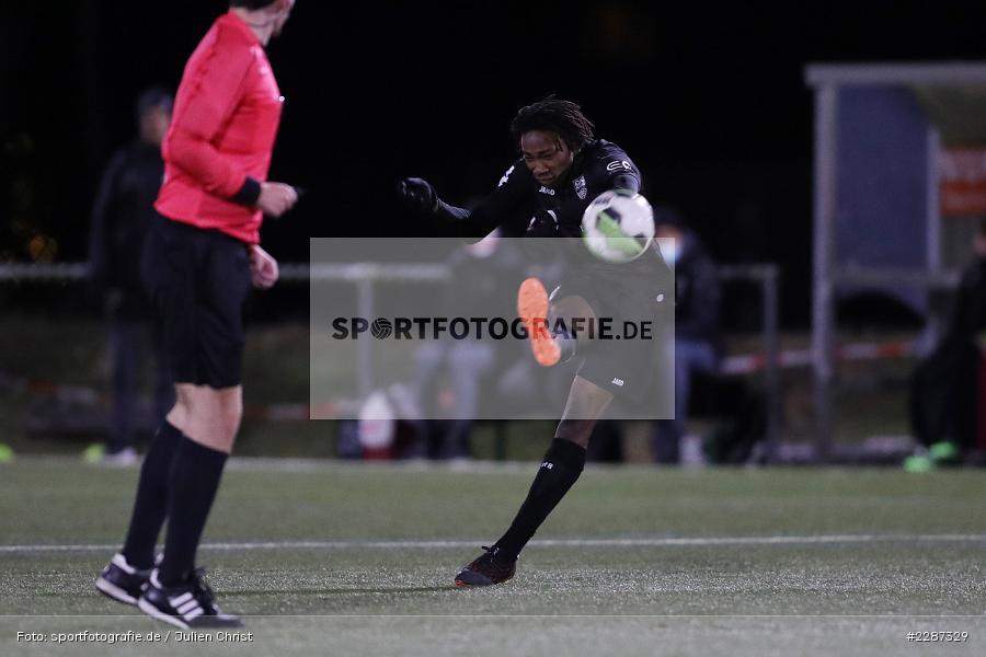 Mohamed Sankoh, Städtisches Stadion am Prischoß, Alzenau, 19.01.2021, sport, action, Fussball, Deutschland, Januar 2021, Saison 2020/2021, VFB, FCB, Regionalliga Südwest, Regionalliga, VfB Stuttgart II, FC Bayern Alzenau - Bild-ID: 2287329 Mohamed Sankoh, Städtisches Stadion am Prischoß, Alzenau, 19.01.2021, sport, action, Fussball, Deutschland, Januar 2021, Saison 2020/2021, VFB, FCB, Regionalliga Südwest, Regionalliga, VfB Stuttgart II, FC Bayern Alzenau - Bild-ID: 2287329