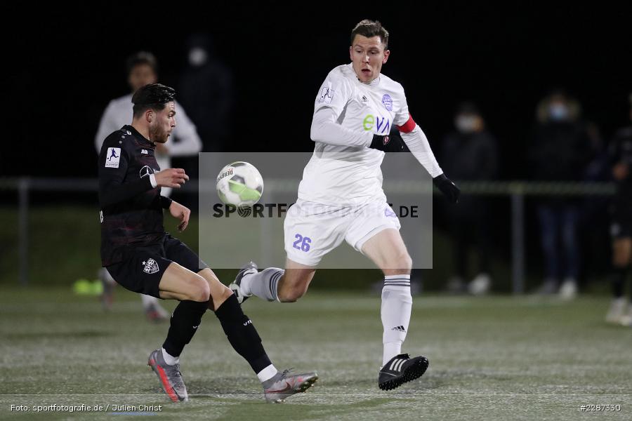 Marcel Andreas Wilke, Nikos Zografakis, Städtisches Stadion am Prischoß, Alzenau, 19.01.2021, sport, action, Fussball, Deutschland, Januar 2021, Saison 2020/2021, VFB, FCB, Regionalliga Südwest, Regionalliga, VfB Stuttgart II, FC Bayern Alzenau - Bild-ID: 2287330 Marcel Andreas Wilke, Nikos Zografakis, Städtisches Stadion am Prischoß, Alzenau, 19.01.2021, sport, action, Fussball, Deutschland, Januar 2021, Saison 2020/2021, VFB, FCB, Regionalliga Südwest, Regionalliga, VfB Stuttgart II, FC Bayern Alzenau - Bild-ID: 2287330