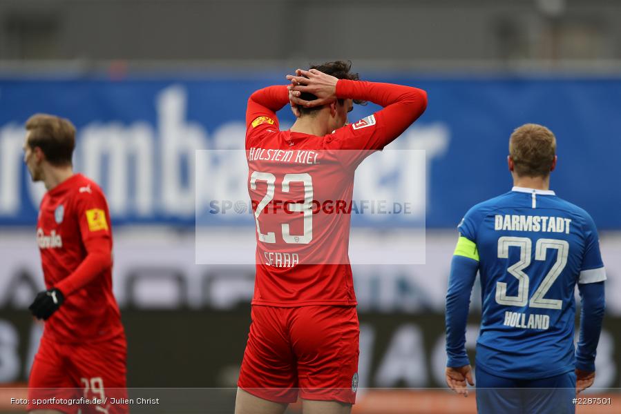 Kopf, Hände, Janni Serra, Merck-Stadion, Darmstadt, 24.01.2021, DFL, sport, action, Fussball, Deutschland, Januar 2021, Saison 2020/2021, KSV, D98, Bundesliga, 2. Bundesliga, Holstein Kiel, SV Darmstadt 98 - Bild-ID: 2287501