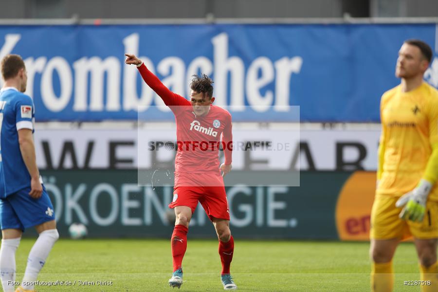 Hände, Emotionen, Torjubel, Fabian Reese, Merck-Stadion, Darmstadt, 24.01.2021, DFL, sport, action, Fussball, Deutschland, Januar 2021, Saison 2020/2021, KSV, D98, Bundesliga, 2. Bundesliga, Holstein Kiel, SV Darmstadt 98 - Bild-ID: 2287518