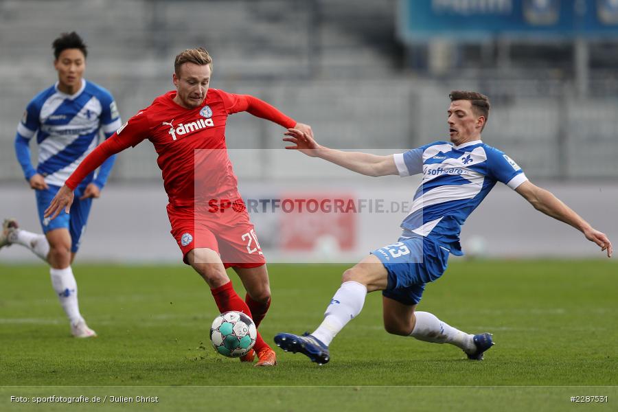 Nicolai Rapp, Jannik Dehm, Merck-Stadion, Darmstadt, 24.01.2021, DFL, sport, action, Fussball, Deutschland, Januar 2021, Saison 2020/2021, KSV, D98, Bundesliga, 2. Bundesliga, Holstein Kiel, SV Darmstadt 98 - Bild-ID: 2287531