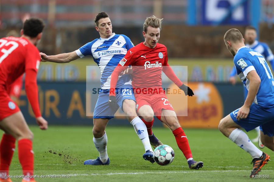 Joshua Mees, Nicolai Rapp, Merck-Stadion, Darmstadt, 24.01.2021, DFL, sport, action, Fussball, Deutschland, Januar 2021, Saison 2020/2021, KSV, D98, Bundesliga, 2. Bundesliga, Holstein Kiel, SV Darmstadt 98 - Bild-ID: 2287532
