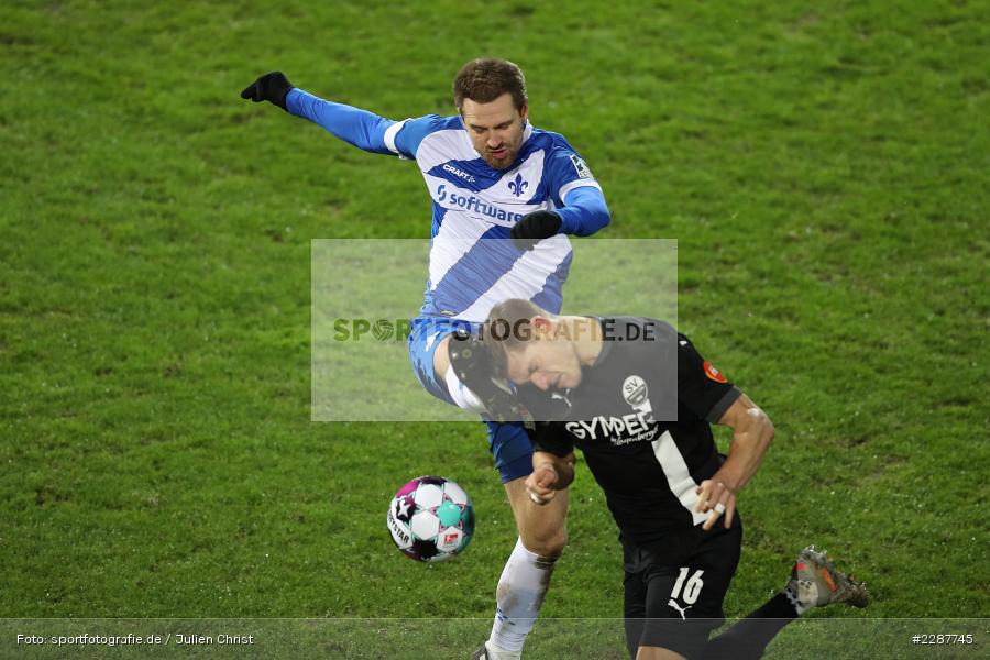 Kevin Behrens, Immanuel Höhn, Merck-Stadion, Darmstadt, 27.01.2021, DFL, sport, action, Fussball, Deutschland, Januar 2021, Saison 2020/2021, SVS, D98, Bundesliga, 2. Bundesliga, SV Sandhausen, SV Darmstadt 98 - Bild-ID: 2287745