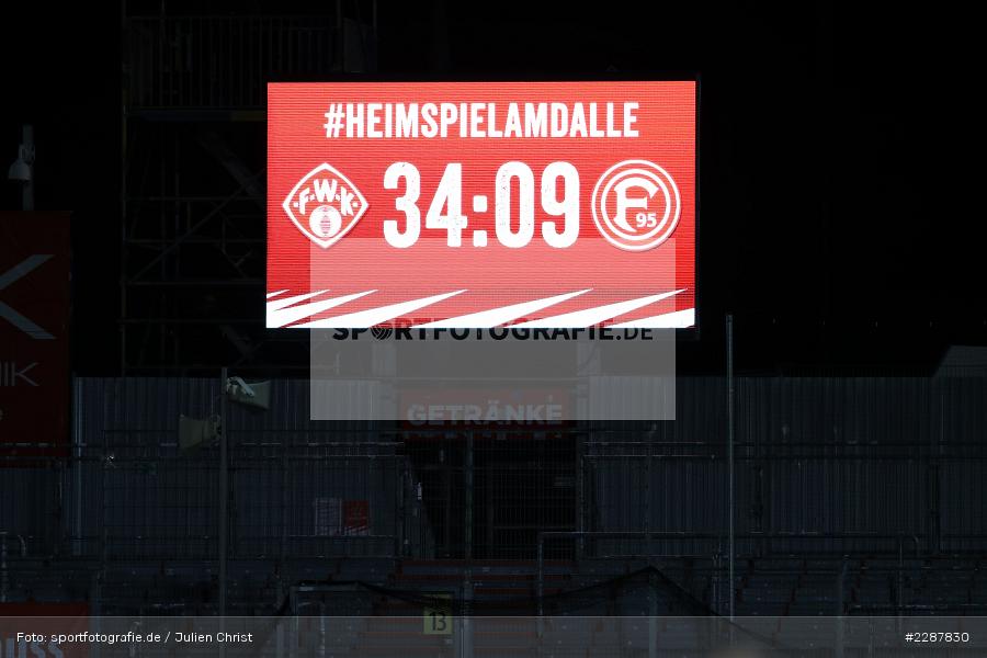 Dallenberg, Heimspiel, Anzeigetafel, FLYERALARM Arena, Würzburg, 29.01.2021, DFL, sport, action, Fussball, Deutschland, Januar 2021, Saison 2020/2021, F95, FWK, Bundesliga, 2. Bundesliga, Fortuna Düsseldorf, FC Würzburger Kickers - Bild-ID: 2287830 Dallenberg, Heimspiel, Anzeigetafel, FLYERALARM Arena, Würzburg, 29.01.2021, DFL, sport, action, Fussball, Deutschland, Januar 2021, Saison 2020/2021, F95, FWK, Bundesliga, 2. Bundesliga, Fortuna Düsseldorf, FC Würzburger Kickers - Bild-ID: 2287830