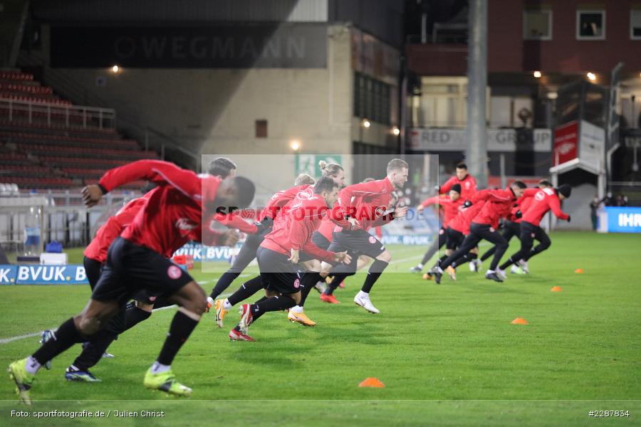 Anlaufen, Sprints, Aufwärmen, FLYERALARM Arena, Würzburg, 29.01.2021, DFL, sport, action, Fussball, Deutschland, Januar 2021, Saison 2020/2021, F95, FWK, Bundesliga, 2. Bundesliga, Fortuna Düsseldorf, FC Würzburger Kickers - Bild-ID: 2287834