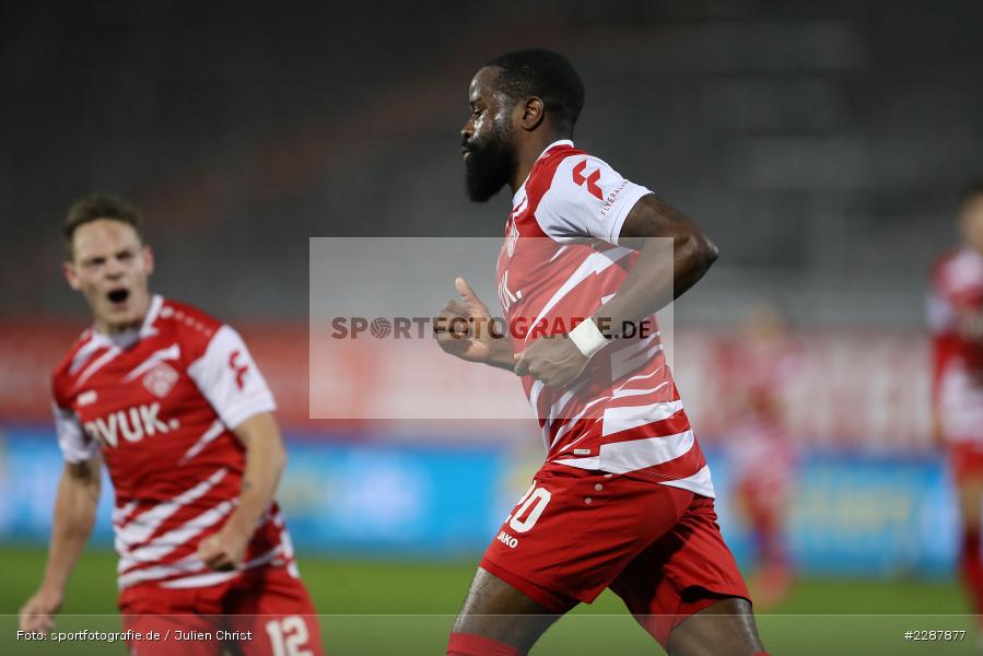 Patrick Sontheimer, Freude, Torjubel, Ridge Munsy, FLYERALARM Arena, Würzburg, 29.01.2021, DFL, sport, action, Fussball, Deutschland, Januar 2021, Saison 2020/2021, F95, FWK, Bundesliga, 2. Bundesliga, Fortuna Düsseldorf, FC Würzburger Kickers - Bild-ID: 2287877
