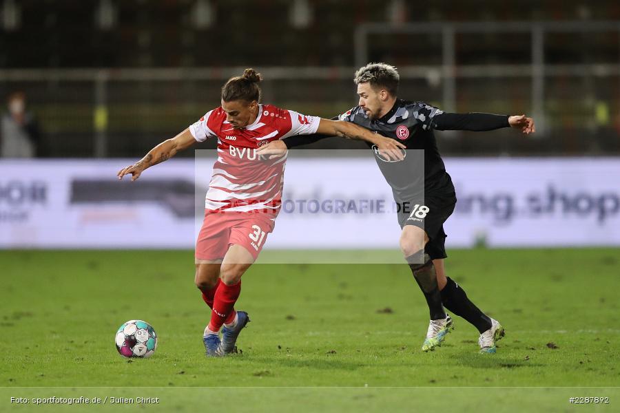 Thomas Pledl, Rolf Feltscher, FLYERALARM Arena, Würzburg, 29.01.2021, DFL, sport, action, Fussball, Deutschland, Januar 2021, Saison 2020/2021, F95, FWK, Bundesliga, 2. Bundesliga, Fortuna Düsseldorf, FC Würzburger Kickers - Bild-ID: 2287892