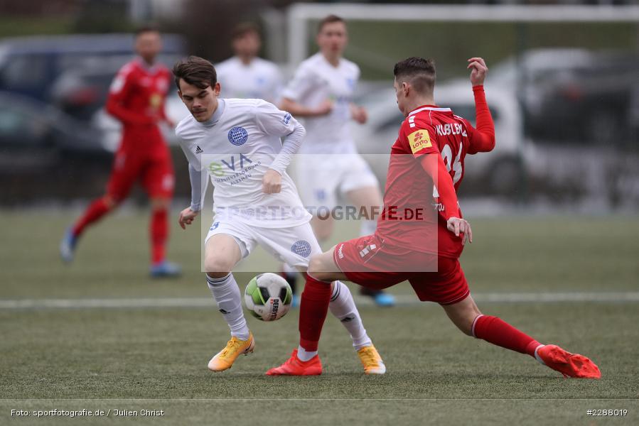 Marko Stojanovic, Jonas Kummer, Kunstrasenplatz, Alzenau, 06.02.2021, DFL, sport, action, Fussball, Deutschland, Februar 2021, Saison 2020/2021, RWK, FCB, Regionalliga Südwest, Regionalliga, TuS RW Koblenz, FC Bayern Alzenau - Bild-ID: 2288019