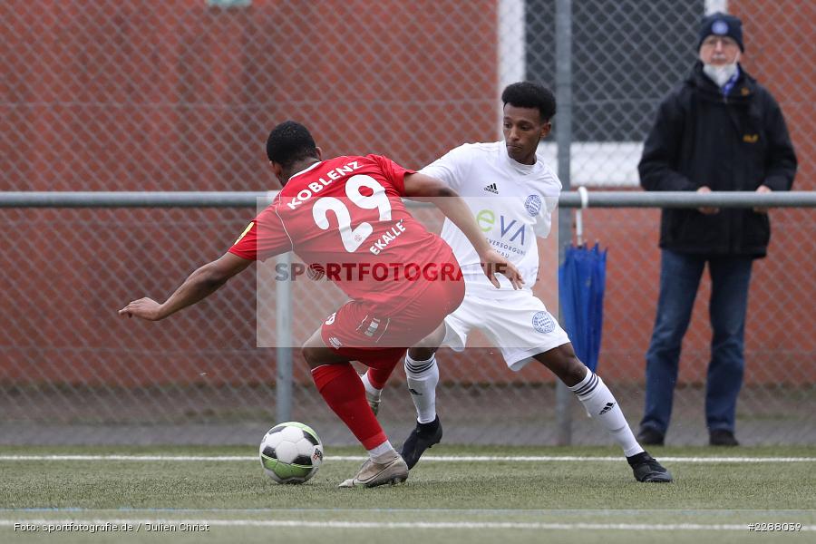 Henok Teklab, Arthur Ekalle, Kunstrasenplatz, Alzenau, 06.02.2021, DFL, sport, action, Fussball, Deutschland, Februar 2021, Saison 2020/2021, RWK, FCB, Regionalliga Südwest, Regionalliga, TuS RW Koblenz, FC Bayern Alzenau - Bild-ID: 2288039 Henok Teklab, Arthur Ekalle, Kunstrasenplatz, Alzenau, 06.02.2021, DFL, sport, action, Fussball, Deutschland, Februar 2021, Saison 2020/2021, RWK, FCB, Regionalliga Südwest, Regionalliga, TuS RW Koblenz, FC Bayern Alzenau - Bild-ID: 2288039