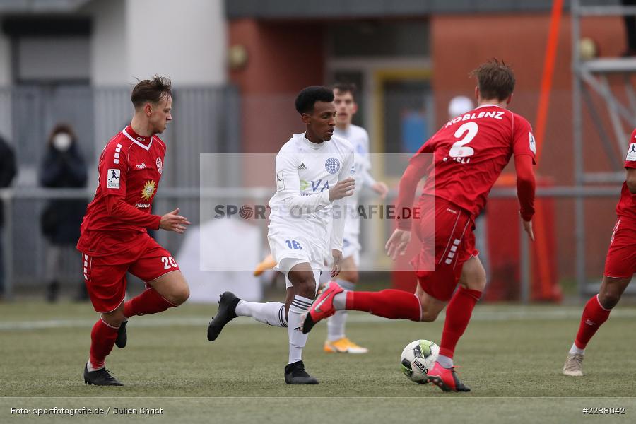 Julius Schell, Maximilian Pommer, Henok Teklab, Kunstrasenplatz, Alzenau, 06.02.2021, DFL, sport, action, Fussball, Deutschland, Februar 2021, Saison 2020/2021, RWK, FCB, Regionalliga Südwest, Regionalliga, TuS RW Koblenz, FC Bayern Alzenau - Bild-ID: 2288042 Julius Schell, Maximilian Pommer, Henok Teklab, Kunstrasenplatz, Alzenau, 06.02.2021, DFL, sport, action, Fussball, Deutschland, Februar 2021, Saison 2020/2021, RWK, FCB, Regionalliga Südwest, Regionalliga, TuS RW Koblenz, FC Bayern Alzenau - Bild-ID: 2288042