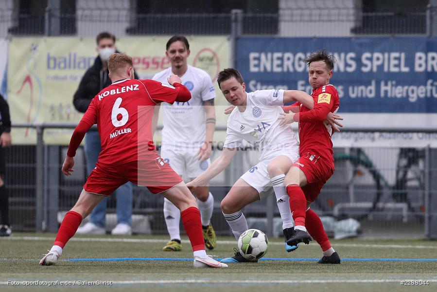 Leon Müller, Maximilian Pommer, Tim Grünewald, Kunstrasenplatz, Alzenau, 06.02.2021, DFL, sport, action, Fussball, Deutschland, Februar 2021, Saison 2020/2021, RWK, FCB, Regionalliga Südwest, Regionalliga, TuS RW Koblenz, FC Bayern Alzenau - Bild-ID: 2288044 Leon Müller, Maximilian Pommer, Tim Grünewald, Kunstrasenplatz, Alzenau, 06.02.2021, DFL, sport, action, Fussball, Deutschland, Februar 2021, Saison 2020/2021, RWK, FCB, Regionalliga Südwest, Regionalliga, TuS RW Koblenz, FC Bayern Alzenau - Bild-ID: 2288044