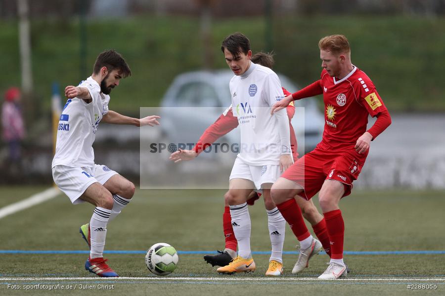Leon Müller, Marco Ferukoski, Kunstrasenplatz, Alzenau, 06.02.2021, DFL, sport, action, Fussball, Deutschland, Februar 2021, Saison 2020/2021, RWK, FCB, Regionalliga Südwest, Regionalliga, TuS RW Koblenz, FC Bayern Alzenau - Bild-ID: 2288056