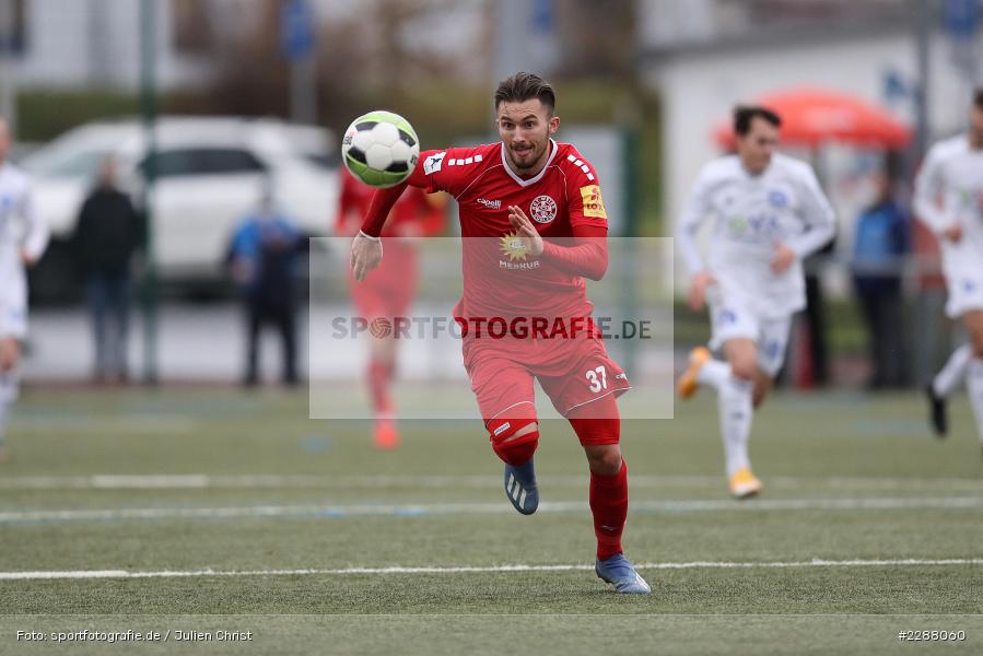 Valdrin Mustafa, Kunstrasenplatz, Alzenau, 06.02.2021, DFL, sport, action, Fussball, Deutschland, Februar 2021, Saison 2020/2021, RWK, FCB, Regionalliga Südwest, Regionalliga, TuS RW Koblenz, FC Bayern Alzenau - Bild-ID: 2288060