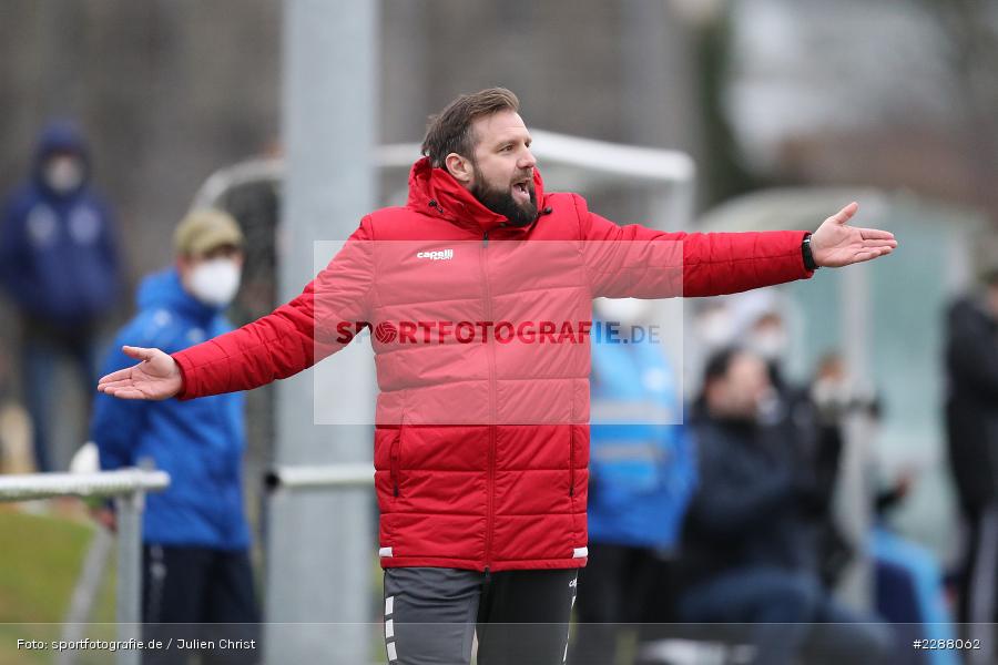 Hände, Arme, gestikuliert, Heiner Backhaus, Kunstrasenplatz, Alzenau, 06.02.2021, DFL, sport, action, Fussball, Deutschland, Februar 2021, Saison 2020/2021, RWK, FCB, Regionalliga Südwest, Regionalliga, TuS RW Koblenz, FC Bayern Alzenau - Bild-ID: 2288062