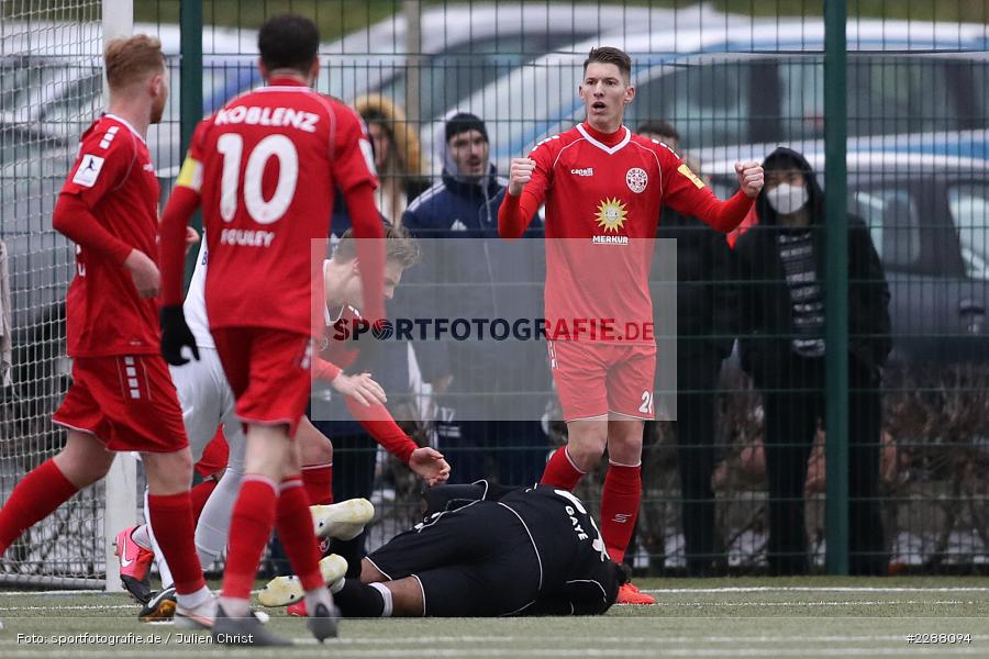 Baboucarr Gaye, Jubel, Marko Stojanovic, Kunstrasenplatz, Alzenau, 06.02.2021, DFL, sport, action, Fussball, Deutschland, Februar 2021, Saison 2020/2021, RWK, FCB, Regionalliga Südwest, Regionalliga, TuS RW Koblenz, FC Bayern Alzenau - Bild-ID: 2288094 Baboucarr Gaye, Jubel, Marko Stojanovic, Kunstrasenplatz, Alzenau, 06.02.2021, DFL, sport, action, Fussball, Deutschland, Februar 2021, Saison 2020/2021, RWK, FCB, Regionalliga Südwest, Regionalliga, TuS RW Koblenz, FC Bayern Alzenau - Bild-ID: 2288094