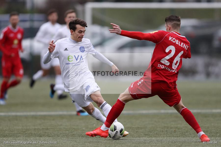 Marko Stojanovic, Jonas Kummer, Kunstrasenplatz, Alzenau, 06.02.2021, DFL, sport, action, Fussball, Deutschland, Februar 2021, Saison 2020/2021, RWK, FCB, Regionalliga Südwest, Regionalliga, TuS RW Koblenz, FC Bayern Alzenau - Bild-ID: 2288164