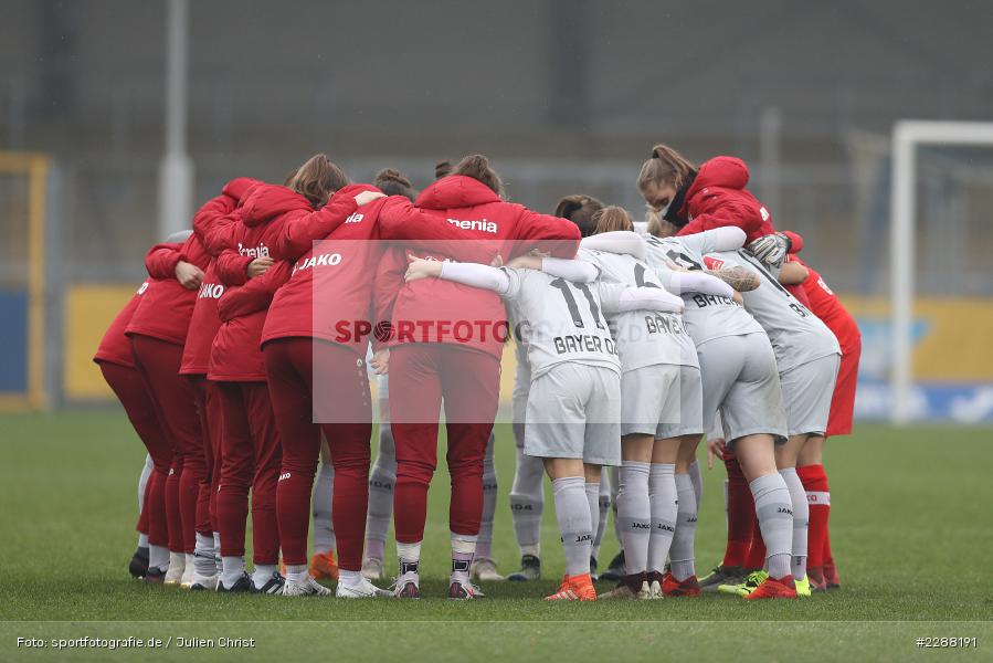 Mannschaftskreis, Dietmar-Hopp-Stadion, Sinsheim, 07.02.2021, DFL, sport, action, Fussball, Deutschland, Februar 2021, Saison 2020/2021, B04, TSG, Bundesliga, FLYERALARM Frauen-Bundesliga, Frauen, FFBL, Bayer 04 Leverkusen, TSG 1899 Hoffenheim - Bild-ID: 2288191