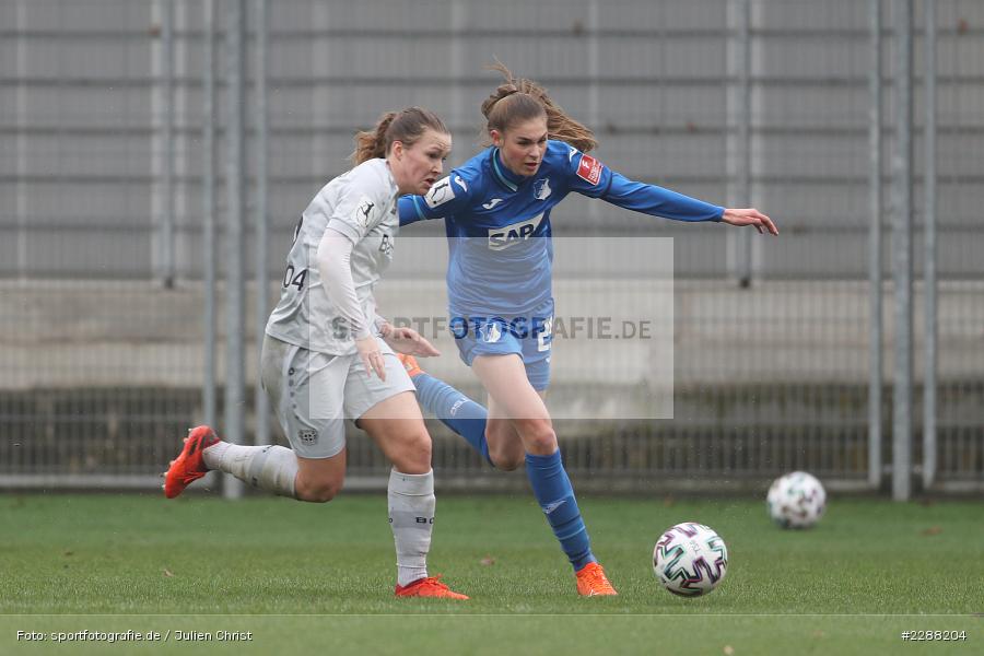 Ann-Kathrin Vinken, Jule Brand, Dietmar-Hopp-Stadion, Sinsheim, 07.02.2021, DFL, sport, action, Fussball, Deutschland, Februar 2021, Saison 2020/2021, B04, TSG, Bundesliga, FLYERALARM Frauen-Bundesliga, Frauen, FFBL, Bayer 04 Leverkusen, TSG 1899 Hoffenheim - Bild-ID: 2288204 Ann-Kathrin Vinken, Jule Brand, Dietmar-Hopp-Stadion, Sinsheim, 07.02.2021, DFL, sport, action, Fussball, Deutschland, Februar 2021, Saison 2020/2021, B04, TSG, Bundesliga, FLYERALARM Frauen-Bundesliga, Frauen, FFBL, Bayer 04 Leverkusen, TSG 1899 Hoffenheim - Bild-ID: 2288204