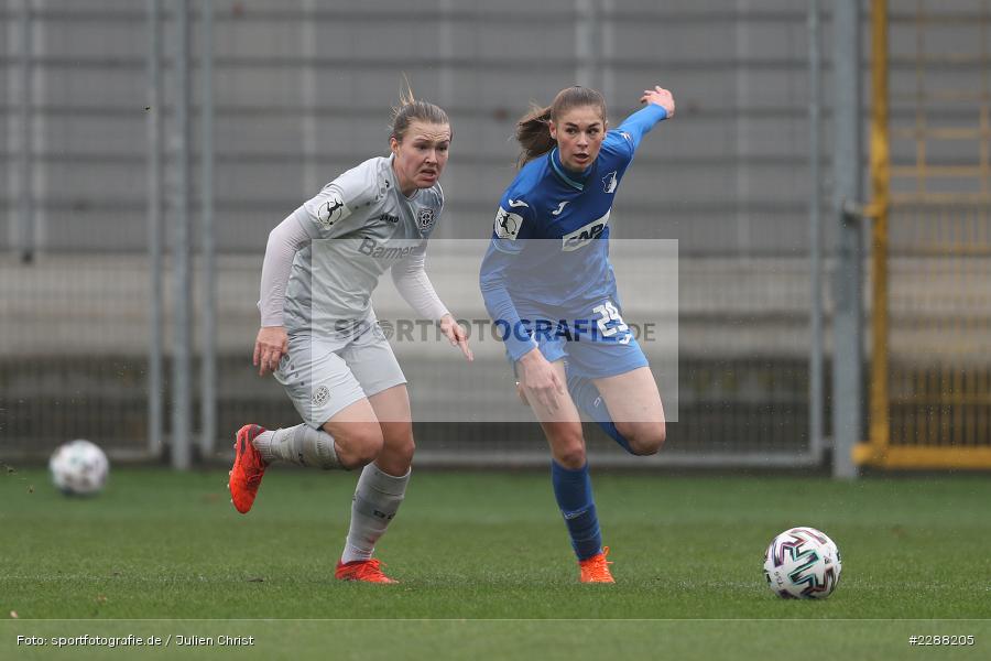 Ann-Kathrin Vinken, Jule Brand, Dietmar-Hopp-Stadion, Sinsheim, 07.02.2021, DFL, sport, action, Fussball, Deutschland, Februar 2021, Saison 2020/2021, B04, TSG, Bundesliga, FLYERALARM Frauen-Bundesliga, Frauen, FFBL, Bayer 04 Leverkusen, TSG 1899 Hoffenheim - Bild-ID: 2288205 Ann-Kathrin Vinken, Jule Brand, Dietmar-Hopp-Stadion, Sinsheim, 07.02.2021, DFL, sport, action, Fussball, Deutschland, Februar 2021, Saison 2020/2021, B04, TSG, Bundesliga, FLYERALARM Frauen-Bundesliga, Frauen, FFBL, Bayer 04 Leverkusen, TSG 1899 Hoffenheim - Bild-ID: 2288205