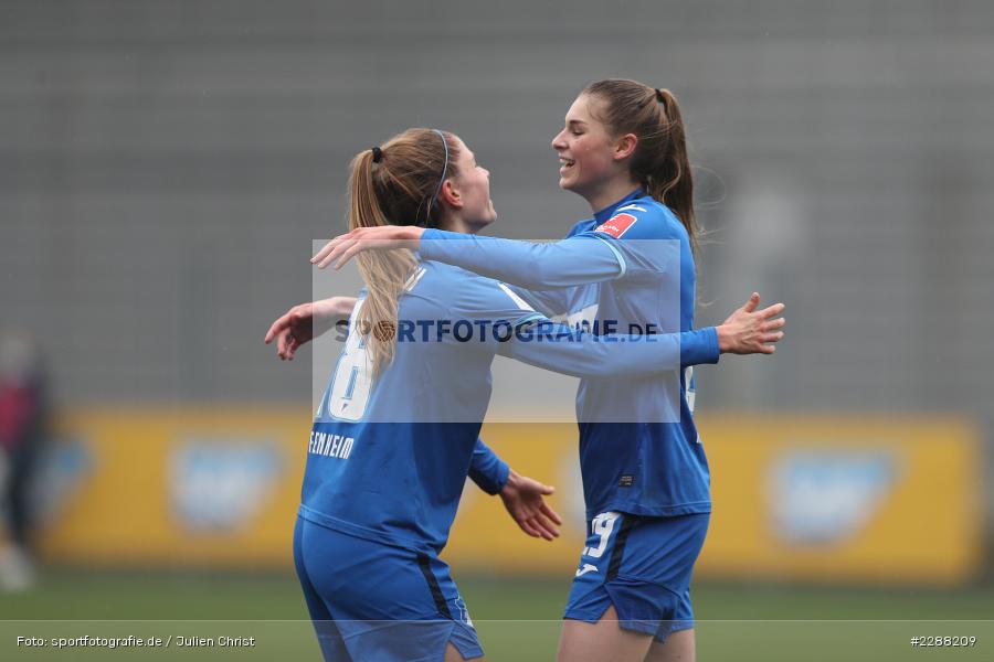 Tabea Waßmuth, Torjubel, Jule Brand, Dietmar-Hopp-Stadion, Sinsheim, 07.02.2021, DFL, sport, action, Fussball, Deutschland, Februar 2021, Saison 2020/2021, B04, TSG, Bundesliga, FLYERALARM Frauen-Bundesliga, Frauen, FFBL, Bayer 04 Leverkusen, TSG 1899 Hoffenheim - Bild-ID: 2288209 Tabea Waßmuth, Torjubel, Jule Brand, Dietmar-Hopp-Stadion, Sinsheim, 07.02.2021, DFL, sport, action, Fussball, Deutschland, Februar 2021, Saison 2020/2021, B04, TSG, Bundesliga, FLYERALARM Frauen-Bundesliga, Frauen, FFBL, Bayer 04 Leverkusen, TSG 1899 Hoffenheim - Bild-ID: 2288209