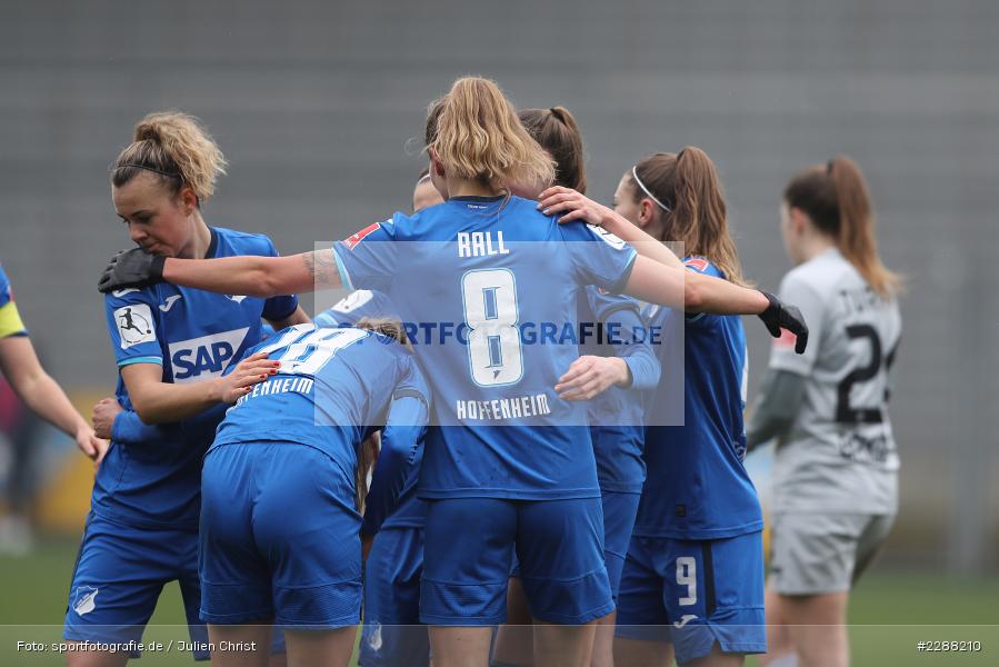 Maximiliane Rall, Tabea Waßmuth, Torjubel, Jule Brand, Dietmar-Hopp-Stadion, Sinsheim, 07.02.2021, DFL, sport, action, Fussball, Deutschland, Februar 2021, Saison 2020/2021, B04, TSG, Bundesliga, FLYERALARM Frauen-Bundesliga, Frauen, FFBL, Bayer 04 Leverkusen, TSG 1899 Hoffenheim - Bild-ID: 2288210 Maximiliane Rall, Tabea Waßmuth, Torjubel, Jule Brand, Dietmar-Hopp-Stadion, Sinsheim, 07.02.2021, DFL, sport, action, Fussball, Deutschland, Februar 2021, Saison 2020/2021, B04, TSG, Bundesliga, FLYERALARM Frauen-Bundesliga, Frauen, FFBL, Bayer 04 Leverkusen, TSG 1899 Hoffenheim - Bild-ID: 2288210