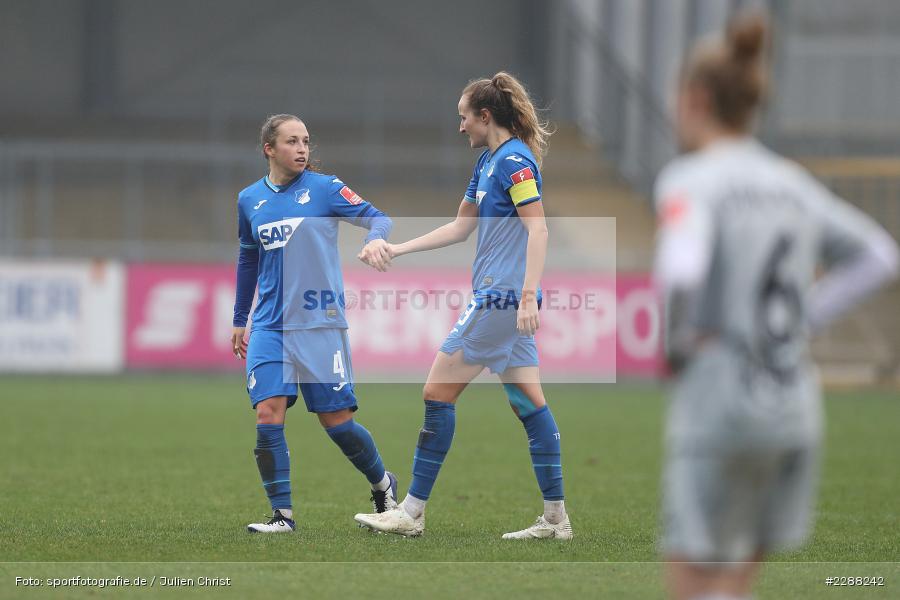Henrike Sahlmann, Emotionen, Abklatschen, Freude, Fabienne Dongus, Michaela Specht, Dietmar-Hopp-Stadion, Sinsheim, 07.02.2021, DFL, sport, action, Fussball, Deutschland, Februar 2021, Saison 2020/2021, B04, TSG, Bundesliga, FLYERALARM Frauen-Bundesliga, Frauen, FFBL, Bayer 04 Leverkusen, TSG 1899 Hoffenheim - Bild-ID: 2288242 Henrike Sahlmann, Emotionen, Abklatschen, Freude, Fabienne Dongus, Michaela Specht, Dietmar-Hopp-Stadion, Sinsheim, 07.02.2021, DFL, sport, action, Fussball, Deutschland, Februar 2021, Saison 2020/2021, B04, TSG, Bundesliga, FLYERALARM Frauen-Bundesliga, Frauen, FFBL, Bayer 04 Leverkusen, TSG 1899 Hoffenheim - Bild-ID: 2288242