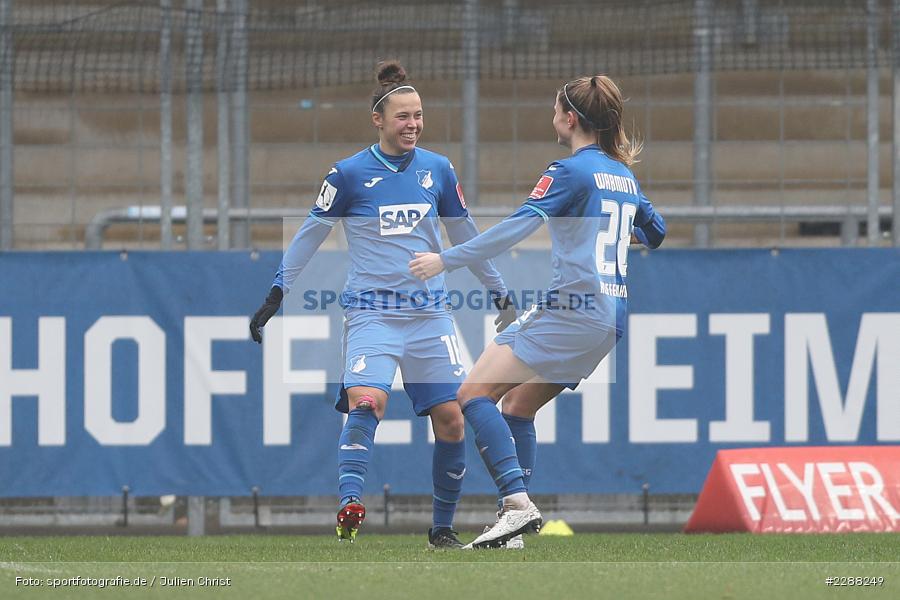 Tabea Waßmuth, Torjubel, Nicole Billa, Dietmar-Hopp-Stadion, Sinsheim, 07.02.2021, DFL, sport, action, Fussball, Deutschland, Februar 2021, Saison 2020/2021, B04, TSG, Bundesliga, FLYERALARM Frauen-Bundesliga, Frauen, FFBL, Bayer 04 Leverkusen, TSG 1899 Hoffenheim - Bild-ID: 2288249 Tabea Waßmuth, Torjubel, Nicole Billa, Dietmar-Hopp-Stadion, Sinsheim, 07.02.2021, DFL, sport, action, Fussball, Deutschland, Februar 2021, Saison 2020/2021, B04, TSG, Bundesliga, FLYERALARM Frauen-Bundesliga, Frauen, FFBL, Bayer 04 Leverkusen, TSG 1899 Hoffenheim - Bild-ID: 2288249