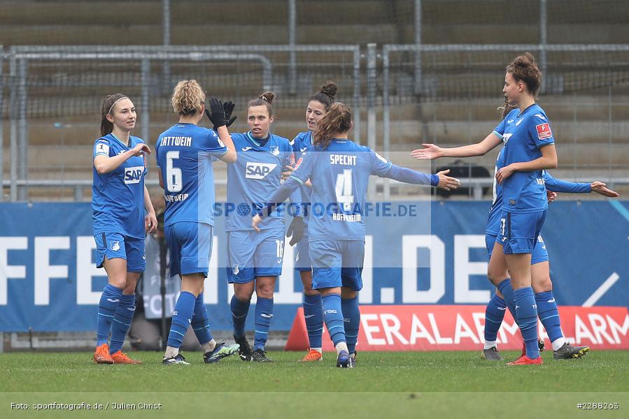 Torjubel, Anne Fühner, Katharina Naschenweng, Nicole Billa, Dietmar-Hopp-Stadion, Sinsheim, 07.02.2021, DFL, sport, action, Fussball, Deutschland, Februar 2021, Saison 2020/2021, B04, TSG, Bundesliga, FLYERALARM Frauen-Bundesliga, Frauen, FFBL, Bayer 04 Leverkusen, TSG 1899 Hoffenheim - Bild-ID: 2288263 Torjubel, Anne Fühner, Katharina Naschenweng, Nicole Billa, Dietmar-Hopp-Stadion, Sinsheim, 07.02.2021, DFL, sport, action, Fussball, Deutschland, Februar 2021, Saison 2020/2021, B04, TSG, Bundesliga, FLYERALARM Frauen-Bundesliga, Frauen, FFBL, Bayer 04 Leverkusen, TSG 1899 Hoffenheim - Bild-ID: 2288263