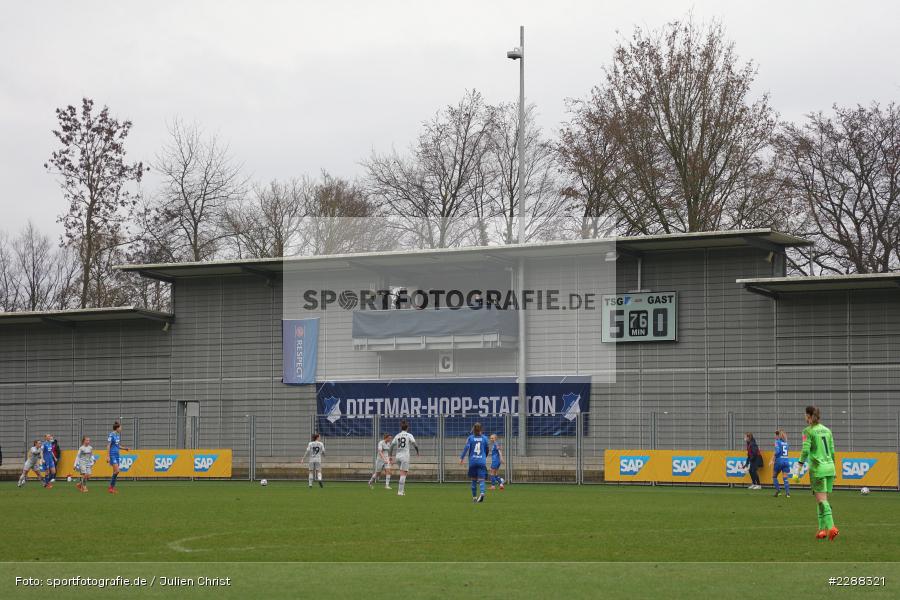 Spielszene, Dietmar-Hopp-Stadion, Sinsheim, 07.02.2021, DFL, sport, action, Fussball, Deutschland, Februar 2021, Saison 2020/2021, B04, TSG, Bundesliga, FLYERALARM Frauen-Bundesliga, Frauen, FFBL, Bayer 04 Leverkusen, TSG 1899 Hoffenheim - Bild-ID: 2288321 Spielszene, Dietmar-Hopp-Stadion, Sinsheim, 07.02.2021, DFL, sport, action, Fussball, Deutschland, Februar 2021, Saison 2020/2021, B04, TSG, Bundesliga, FLYERALARM Frauen-Bundesliga, Frauen, FFBL, Bayer 04 Leverkusen, TSG 1899 Hoffenheim - Bild-ID: 2288321