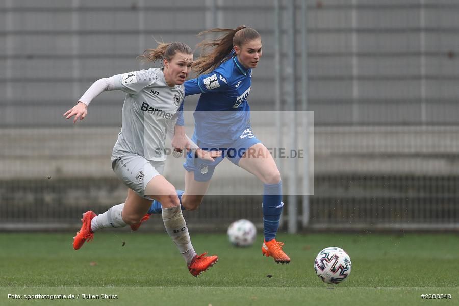 Ann-Kathrin Vinken, Jule Brand, Dietmar-Hopp-Stadion, Sinsheim, 07.02.2021, DFL, sport, action, Fussball, Deutschland, Februar 2021, Saison 2020/2021, B04, TSG, Bundesliga, FLYERALARM Frauen-Bundesliga, Frauen, FFBL, Bayer 04 Leverkusen, TSG 1899 Hoffenheim - Bild-ID: 2288348