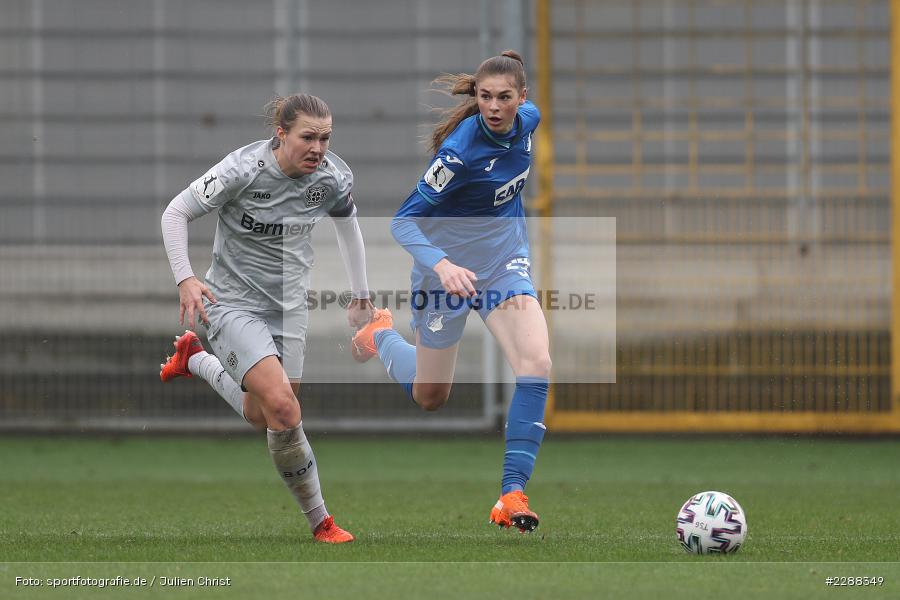 Ann-Kathrin Vinken, Jule Brand, Dietmar-Hopp-Stadion, Sinsheim, 07.02.2021, DFL, sport, action, Fussball, Deutschland, Februar 2021, Saison 2020/2021, B04, TSG, Bundesliga, FLYERALARM Frauen-Bundesliga, Frauen, FFBL, Bayer 04 Leverkusen, TSG 1899 Hoffenheim - Bild-ID: 2288349