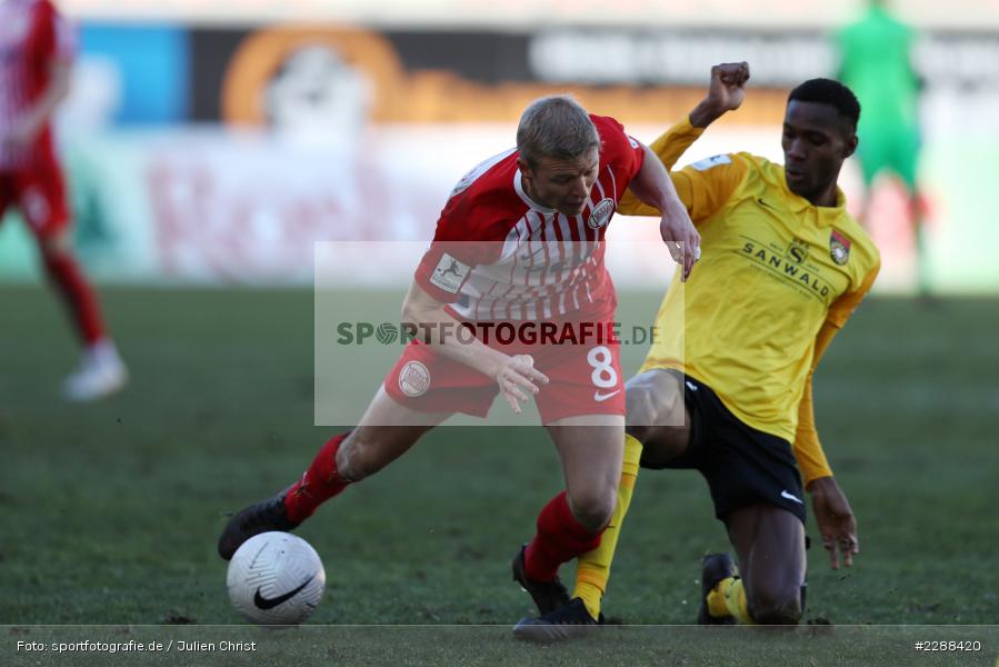 Mohamed Lamine Diakite, Maik Vetter, sport, action, Sparda-Bank-Hessen-Stadion, Saison 2020/2021, SG Sonnenhof Großaspach, Regionalliga Südwest, Regionalliga, Offenbach, OFC, Kickers Offenbach, Fussball, Februar 2021, Deutschland, DFL, 4. Liga, 13.02.2021 - Bild-ID: 2288420 Mohamed Lamine Diakite, Maik Vetter, sport, action, Sparda-Bank-Hessen-Stadion, Saison 2020/2021, SG Sonnenhof Großaspach, Regionalliga Südwest, Regionalliga, Offenbach, OFC, Kickers Offenbach, Fussball, Februar 2021, Deutschland, DFL, 4. Liga, 13.02.2021 - Bild-ID: 2288420