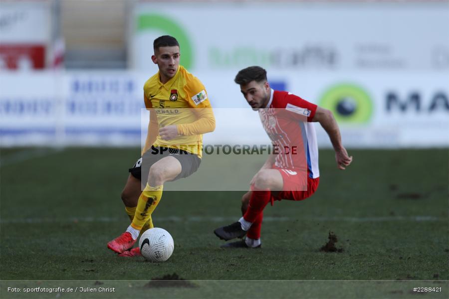Serkan Firat, Jonas Brändle, sport, action, Sparda-Bank-Hessen-Stadion, Saison 2020/2021, SG Sonnenhof Großaspach, Regionalliga Südwest, Regionalliga, Offenbach, OFC, Kickers Offenbach, Fussball, Februar 2021, Deutschland, DFL, 4. Liga, 13.02.2021 - Bild-ID: 2288421 Serkan Firat, Jonas Brändle, sport, action, Sparda-Bank-Hessen-Stadion, Saison 2020/2021, SG Sonnenhof Großaspach, Regionalliga Südwest, Regionalliga, Offenbach, OFC, Kickers Offenbach, Fussball, Februar 2021, Deutschland, DFL, 4. Liga, 13.02.2021 - Bild-ID: 2288421