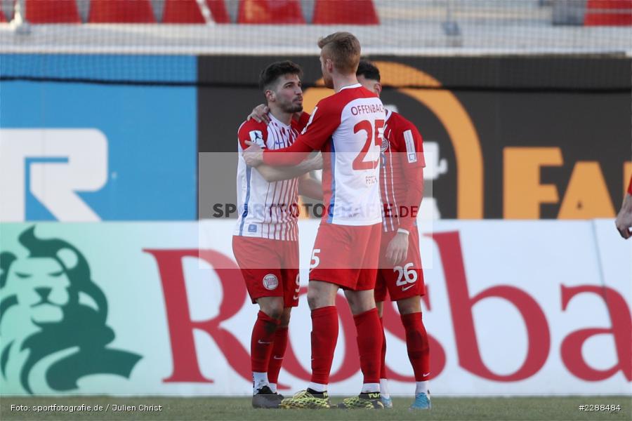 Jubel, Davud Tuma, Mathias Fetsch, Serkan Firat, sport, action, Sparda-Bank-Hessen-Stadion, Saison 2020/2021, SG Sonnenhof Großaspach, Regionalliga Südwest, Regionalliga, Offenbach, OFC, Kickers Offenbach, Fussball, Februar 2021, Deutschland, DFL, 4. Liga, 13.02.2021 - Bild-ID: 2288484 Jubel, Davud Tuma, Mathias Fetsch, Serkan Firat, sport, action, Sparda-Bank-Hessen-Stadion, Saison 2020/2021, SG Sonnenhof Großaspach, Regionalliga Südwest, Regionalliga, Offenbach, OFC, Kickers Offenbach, Fussball, Februar 2021, Deutschland, DFL, 4. Liga, 13.02.2021 - Bild-ID: 2288484