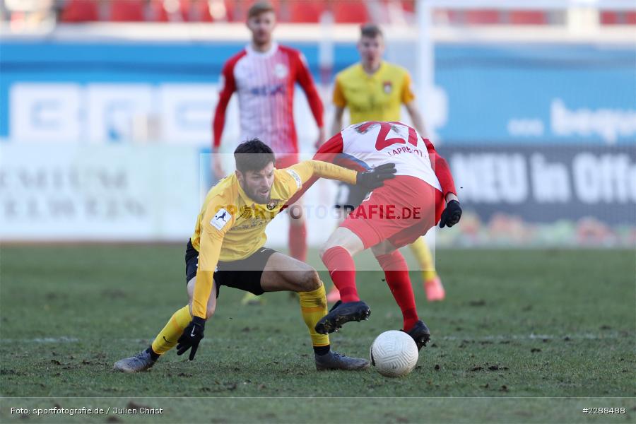 Charles-Elie Laprevotte, Nicolas Jüllich, sport, action, Sparda-Bank-Hessen-Stadion, Saison 2020/2021, SG Sonnenhof Großaspach, Regionalliga Südwest, Regionalliga, Offenbach, OFC, Kickers Offenbach, Fussball, Februar 2021, Deutschland, DFL, 4. Liga, 13.02.2021 - Bild-ID: 2288488 Charles-Elie Laprevotte, Nicolas Jüllich, sport, action, Sparda-Bank-Hessen-Stadion, Saison 2020/2021, SG Sonnenhof Großaspach, Regionalliga Südwest, Regionalliga, Offenbach, OFC, Kickers Offenbach, Fussball, Februar 2021, Deutschland, DFL, 4. Liga, 13.02.2021 - Bild-ID: 2288488