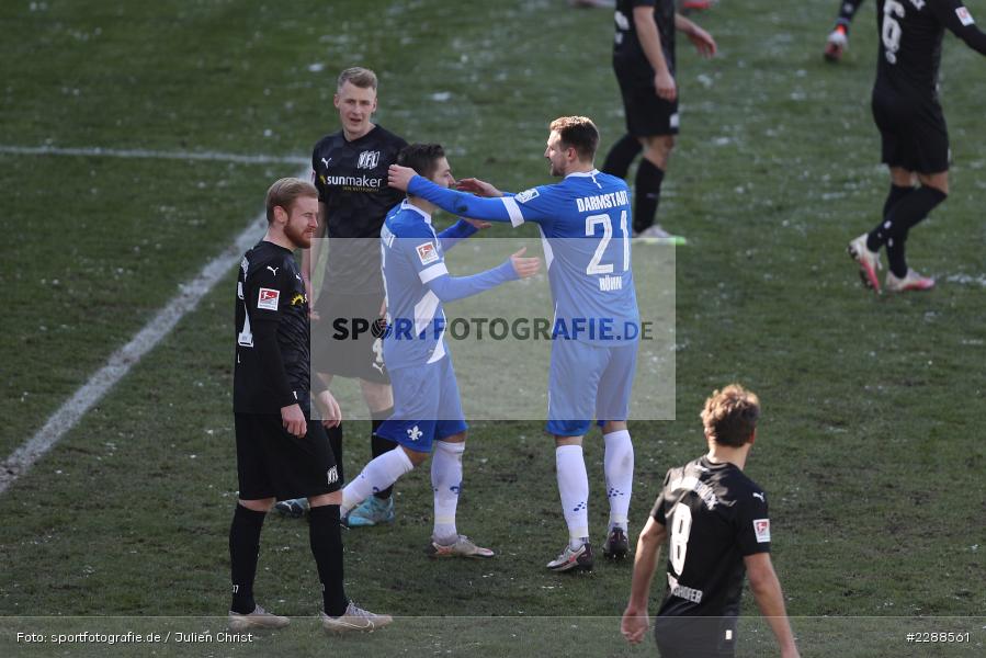 Immanuel Höhn, Marvin Mehlem, Merck-Stadion, Darmstadt, 14.02.2021, DFL, sport, action, Fussball, Deutschland, Februar 2021, Saison 2020/2021, OSN, D98, Bundesliga, 2. Bundesliga, VfL Osnabrück, SV Darmstadt 98 - Bild-ID: 2288561