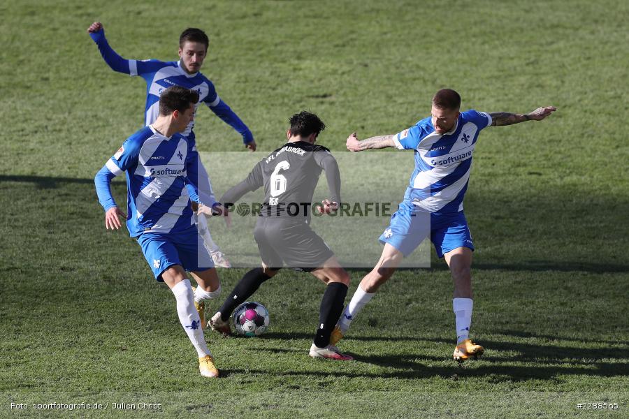Tobias Kempe, Mathias Honsak, Ludovit Reis, Merck-Stadion, Darmstadt, 14.02.2021, DFL, sport, action, Fussball, Deutschland, Februar 2021, Saison 2020/2021, OSN, D98, Bundesliga, 2. Bundesliga, VfL Osnabrück, SV Darmstadt 98 - Bild-ID: 2288565 Tobias Kempe, Mathias Honsak, Ludovit Reis, Merck-Stadion, Darmstadt, 14.02.2021, DFL, sport, action, Fussball, Deutschland, Februar 2021, Saison 2020/2021, OSN, D98, Bundesliga, 2. Bundesliga, VfL Osnabrück, SV Darmstadt 98 - Bild-ID: 2288565