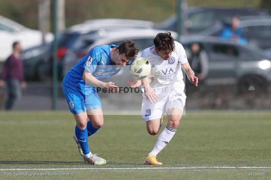 Jonas Weik, Jonas Kummer, Kunstrasenplatz, Alzenau, 20.02.2021, DFL, sport, action, Fussball, Deutschland, Februar 2021, Saison 2020/2021, FCA, FCB, 4. Liga, Regionalliga, Regionalliga Südwest, FC-Astoria Walldorf, FC Bayern Alzenau - Bild-ID: 2288657