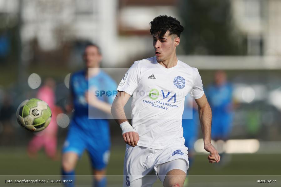 Lukas Mazagg, Kunstrasenplatz, Alzenau, 20.02.2021, DFL, sport, action, Fussball, Deutschland, Februar 2021, Saison 2020/2021, FCA, FCB, 4. Liga, Regionalliga, Regionalliga Südwest, FC-Astoria Walldorf, FC Bayern Alzenau - Bild-ID: 2288699