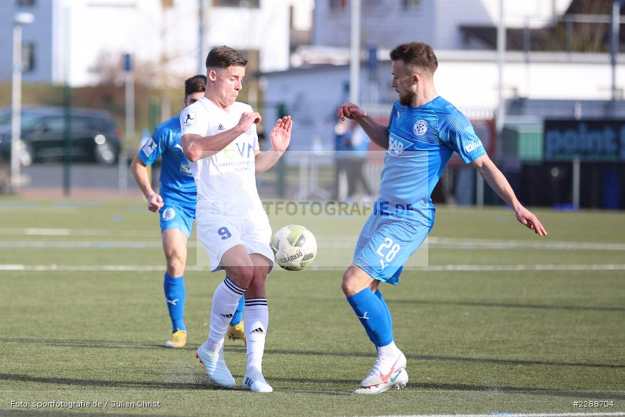 Jonas Singer, Michael Martin, Kunstrasenplatz, Alzenau, 20.02.2021, DFL, sport, action, Fussball, Deutschland, Februar 2021, Saison 2020/2021, FCA, FCB, 4. Liga, Regionalliga, Regionalliga Südwest, FC-Astoria Walldorf, FC Bayern Alzenau - Bild-ID: 2288704