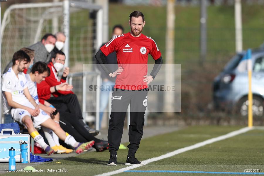 Cheftrainer, Fabian Bäcker, Kunstrasenplatz, Alzenau, 20.02.2021, DFL, sport, action, Fussball, Deutschland, Februar 2021, Saison 2020/2021, FCA, FCB, 4. Liga, Regionalliga, Regionalliga Südwest, FC-Astoria Walldorf, FC Bayern Alzenau - Bild-ID: 2288711